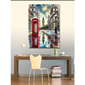 Kanvas Tablo Big Ben Ve Londra Sokakları 100x140 cm