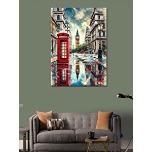 Kanvas Tablo Big Ben Ve Londra Sokakları 100x140 cm