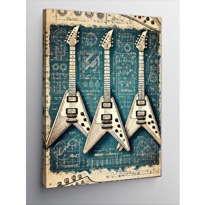 Kanvas Tablo Klasik Elektro Gitarlar 50x70 cm