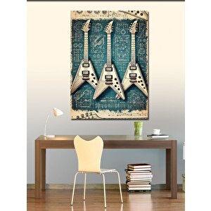 Kanvas Tablo Klasik Elektro Gitarlar 50x70 cm
