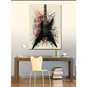 Kanvas Tablo Rock Gitar Çizimi 70x100 cm