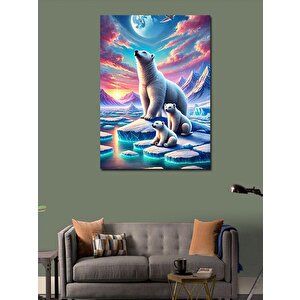 Kanvas Tablo Kutup Ayısı Ve Gece Manzarası 70x100 cm