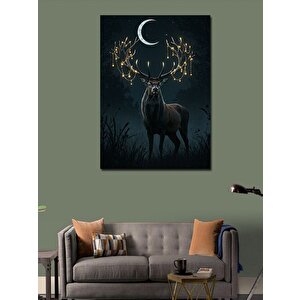 Kanvas Tablo Geyik Ve Ayışığı 100x140 cm