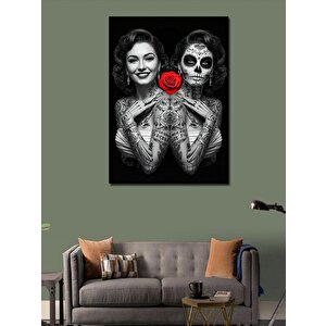 Kanvas Tablo Catrina Çift Ve Gül 100x140 cm