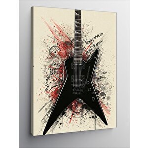Kanvas Tablo Rock Gitar Çizimi 50x70 cm