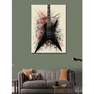 Kanvas Tablo Rock Gitar Çizimi 50x70 cm