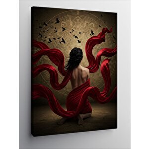 Kanvas Tablo Kırmızı Tül Ve Dans 100x140 cm