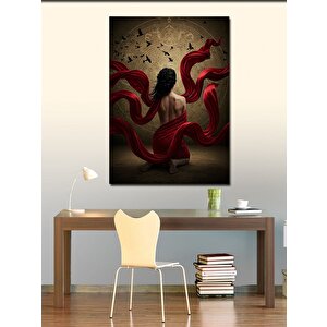 Kanvas Tablo Kırmızı Tül Ve Dans 100x140 cm