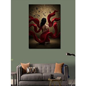 Kanvas Tablo Kırmızı Tül Ve Dans 100x140 cm