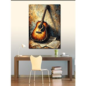 Kanvas Tablo Eski Akustik Gitar 100x140 cm