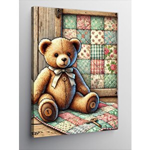 Kanvas Tablo Oyuncak Ayı Ve Yatak 70x100 cm