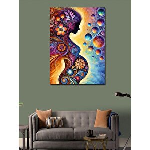 Kanvas Tablo Renkli Hamile Kadın Silueti 50x70 cm