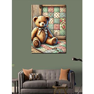 Kanvas Tablo Oyuncak Ayı Ve Yatak 50x70 cm