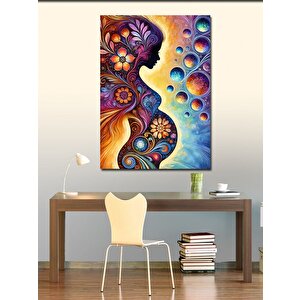 Kanvas Tablo Renkli Hamile Kadın Silueti 70x100 cm