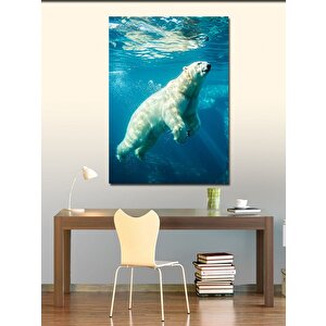 Kanvas Tablo Yüzen Kutup Ayısı 100x140 cm