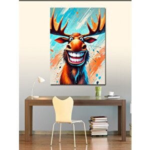 Kanvas Tablo Gülen Geyik Ve Canlı Renkler 70x100 cm
