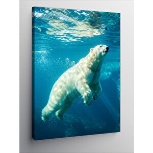 Kanvas Tablo Yüzen Kutup Ayısı 50x70 cm