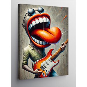 Kanvas Tablo Gitar Ve Çılgın Tasarım 50x70 cm