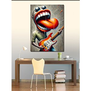Kanvas Tablo Gitar Ve Çılgın Tasarım 50x70 cm