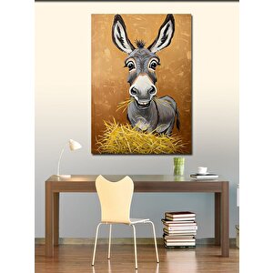 Kanvas Tablo Sevimli Eşek Çizimi 70x100 cm
