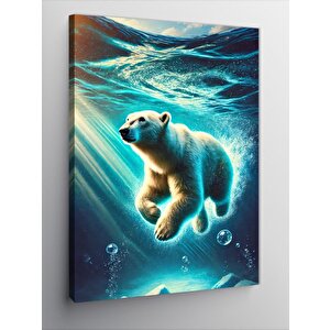 Kanvas Tablo Su Altında Kutup Ayısı 50x70 cm