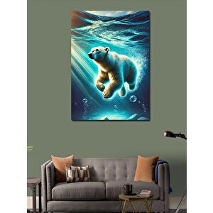 Kanvas Tablo Su Altında Kutup Ayısı 50x70 cm