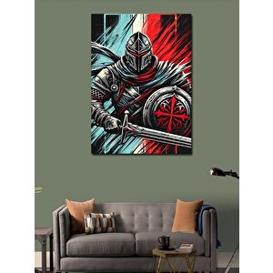 Kanvas Tablo Zırhlı Şövalye Dövüşü 100x140 cm