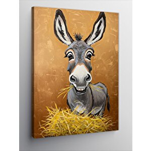 Kanvas Tablo Sevimli Eşek Çizimi 100x140 cm