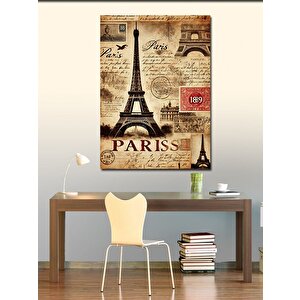 Kanvas Tablo Eiffel Kulesi Ve Paris Kartpostalı 100x140 cm