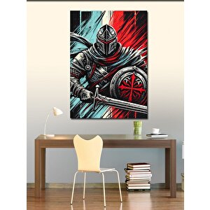 Kanvas Tablo Zırhlı Şövalye Dövüşü 70x100 cm