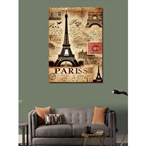 Kanvas Tablo Eiffel Kulesi Ve Paris Kartpostalı 70x100 cm