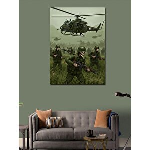 Kanvas Tablo Helikopter Ve Askeri Operasyon 50x70 cm