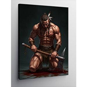 Kanvas Tablo Kaslı Savaşçı Portresi 100x140 cm
