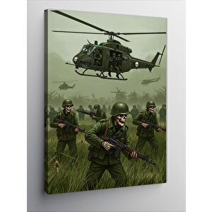 Kanvas Tablo Helikopter Ve Askeri Operasyon 70x100 cm