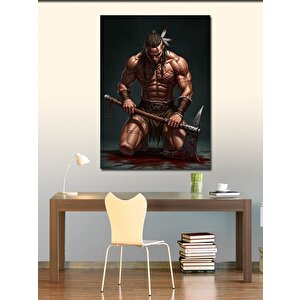 Kanvas Tablo Kaslı Savaşçı Portresi 50x70 cm
