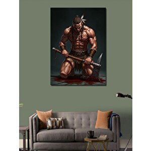 Kanvas Tablo Kaslı Savaşçı Portresi 50x70 cm