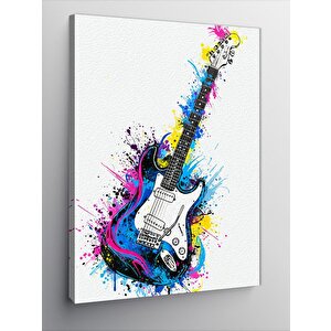 Kanvas Tablo Splash Tarzı Elektro Gitar 100x140 cm