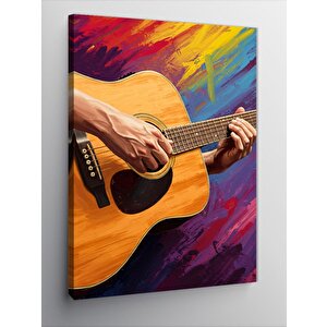 Kanvas Tablo Akustik Gitar Ve Melodi 50x70 cm