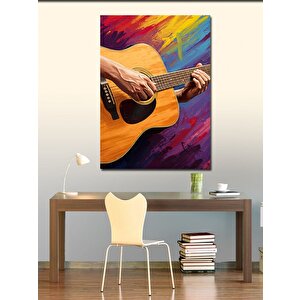 Kanvas Tablo Akustik Gitar Ve Melodi 50x70 cm