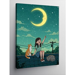 Kanvas Tablo Çocuk Ve Ayışığı 70x100 cm