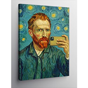 Kanvas Tablo Van Gogh Ve Selfie Çizimi 100x140 cm