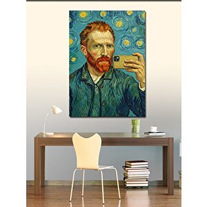 Kanvas Tablo Van Gogh Ve Selfie Çizimi 100x140 cm
