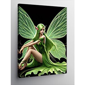 Kanvas Tablo Yeşil Kanatlı Peri 70x100 cm