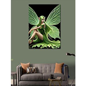 Kanvas Tablo Yeşil Kanatlı Peri 70x100 cm