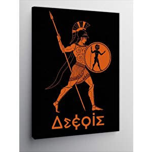 Kanvas Tablo Antik Yunan Savaşçı Çizimi 50x70 cm