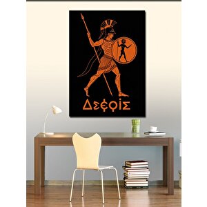 Kanvas Tablo Antik Yunan Savaşçı Çizimi 70x100 cm