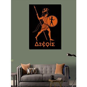 Kanvas Tablo Antik Yunan Savaşçı Çizimi 70x100 cm