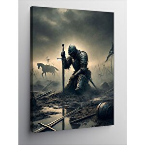 Kanvas Tablo Savaşçı Ve Zırh Sembolü 70x100 cm