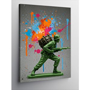 Kanvas Tablo Yeşil Plastik Asker Figürü 70x100 cm