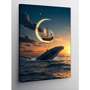 Kanvas Tablo Yelkenli Ve Ay Balığı 70x100 cm